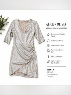 Alice + Olivia Silver Mini Dress